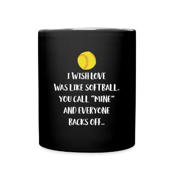 Softball Spieler Shirt Geschenk - Tasse einfarbig - Schwarz - Vorne