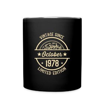 Geburtstag Vintage seit Oktober 1978 - Tasse einfarbig - Schwarz - Vorne