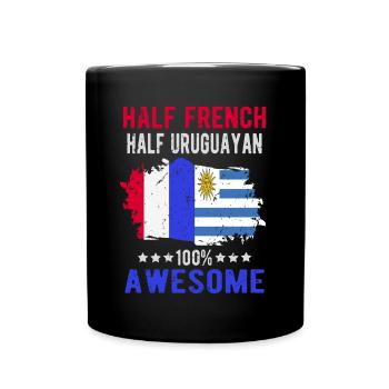 Moitié Français moitié uruguayen - Mug uni - noir - Devant