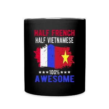 Halb Franzose Halb Vietnamese - Tasse einfarbig - Schwarz - Vorne