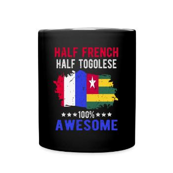 Half French Half Tongolese - Full Colour Mug - black - Front