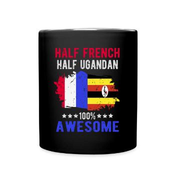 Half French Half Ugandan - Full Colour Mug - black - Front