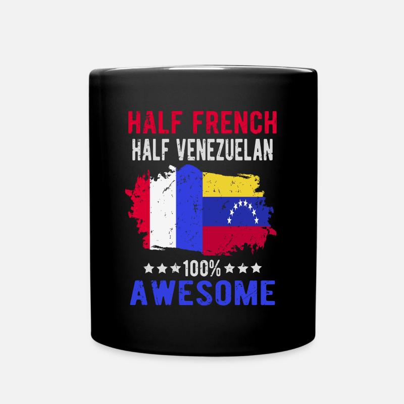 Moitié Français moitié vénézuélien - Mug uni - noir