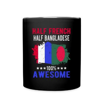 Half French Half Bangladeshi - Full Colour Mug - black - Front