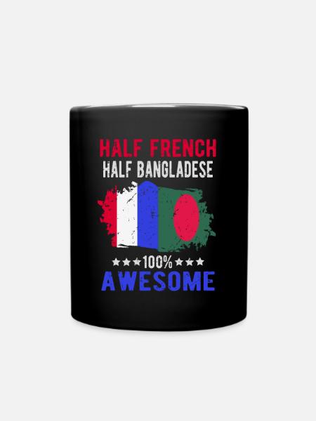 Moitié Français moitié bangladais - Mug uni - noir