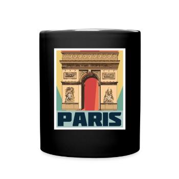 Paris Français Arc de Triomphe Rétro France - Mug uni - noir - Devant