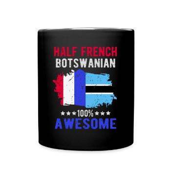 Moitié Français moitié Batswana - Mug uni - noir - Devant