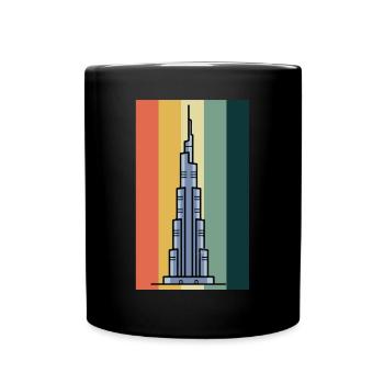 Burj Khalifa Dubai Retro UAE Emirates - Full Colour Mug - black - Front