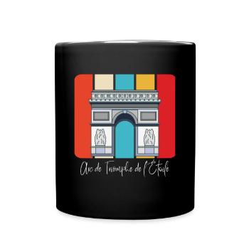 Paris Arc de Triumphe Frankreich Triumphbogen - Tasse einfarbig - Schwarz - Vorne