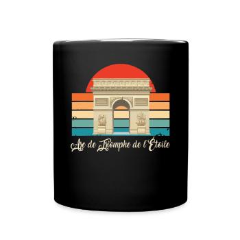 Triumphbogen Paris Arc de Triumphe Frankreich - Tasse einfarbig - Schwarz - Vorne