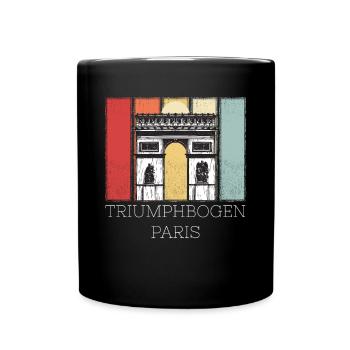Français rétro de l’Arc de Triomphe de Paris - Mug uni - noir - Devant