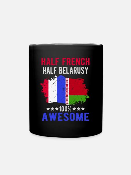 Halb Franzose Halb Belarusse - Tasse einfarbig - Schwarz