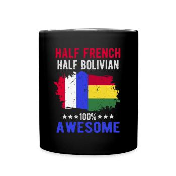 Moitié Français moitié bolivien - Mug uni - noir - Devant