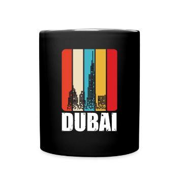 Dubai Emirates Burj Khalifa Retro UAE - Full Colour Mug - black - Front