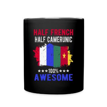Moitié Français moitié camerounais - Mug uni - noir - Devant