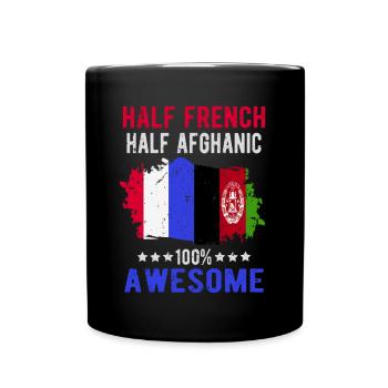Halb Franzose Halb Afghane - Tasse einfarbig - Schwarz - Vorne