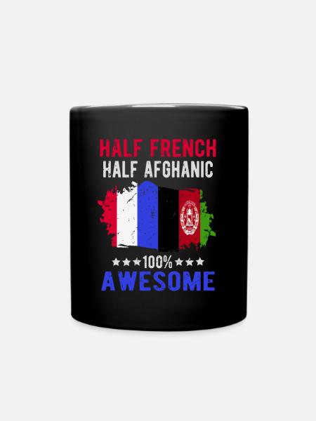 Halb Franzose Halb Afghane - Tasse einfarbig - Schwarz