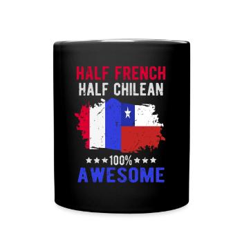 Half French Half Chilean - Full Colour Mug - black - Front