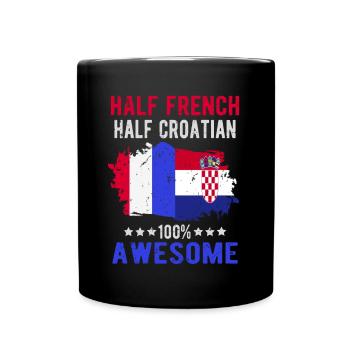 Moitié Français moitié croate - Mug uni - noir - Devant