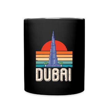 Dubai Sunrise Burj Khalifa UAE Middle East - Full Colour Mug - black - Front