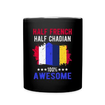 Half French Half Chader - Full Colour Mug - black - Front