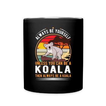 Koala Koalabär - Tasse einfarbig - Schwarz - Vorne