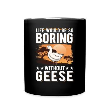 Geese Gift Goose Breeder Goose - Full Colour Mug - black - Front