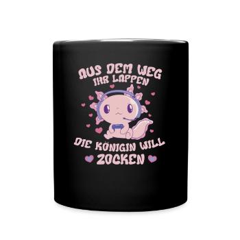 Aus Dem Weg Ihr Lappen der König Will Zocken Gamer - Tasse einfarbig - Schwarz - Vorne