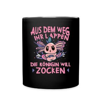 Aus Dem Weg Ihr Lappen der König Will Zocken Gamer - Tasse einfarbig - Schwarz - Vorne