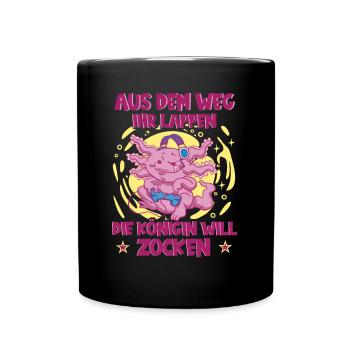 Aus Dem Weg Ihr Lappen der König Will Zocken Gamer - Tasse einfarbig - Schwarz - Vorne
