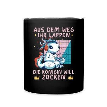 Aus Dem Weg Ihr Lappen der König Will Zocken Gamer - Tasse einfarbig - Schwarz - Vorne