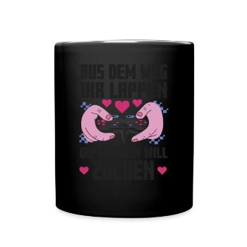 Aus Dem Weg Ihr Lappen der König Will Zocken Gamer - Tasse einfarbig - Schwarz - Vorne