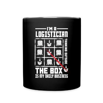 Logistics Logistician Thinking Outside The Box - Full Colour Mug - black - Front