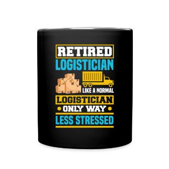 Logistics Logistician Retired Logistician - Full Colour Mug - black - Front