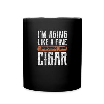 Zigarre - Tasse einfarbig - Schwarz - Vorne