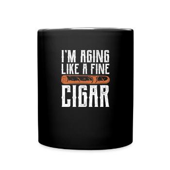 Cigare Fumeur Tabac Cigare Cadeau - Mug uni - noir - Devant