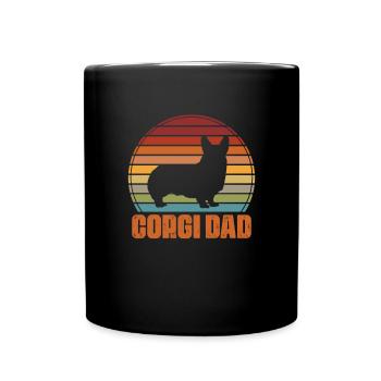 Corgi Vater - Tasse einfarbig - Schwarz - Vorne