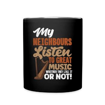 Harp Player Harpist Funny Quote - Tasse einfarbig - Schwarz - Vorne