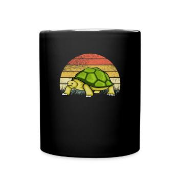 Turtle Retro Turtles Vintage Cartoon - Full Colour Mug - black - Front