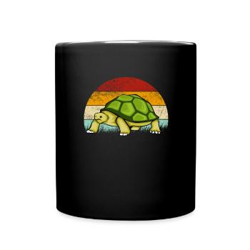 Turtle Retro Turtles Vintage Cartoon - Full Colour Mug - black - Front