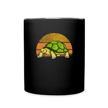 Turtle Retro Vintage - Full Colour Mug - black - Front