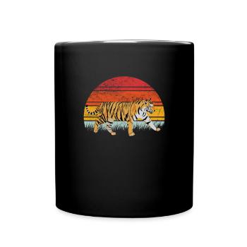 Tiger Retro Vintage Big Cat - Mug uni - noir - Devant