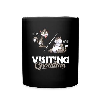 Before and After Visiting Grandma Kätzchen - Tasse einfarbig - Schwarz - Vorne