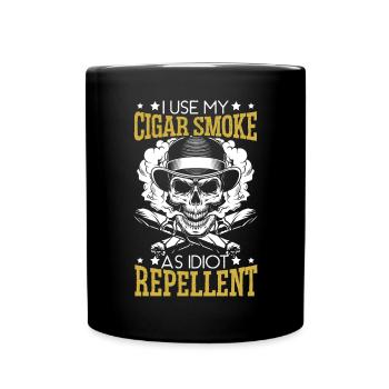 J’utilise ma fumée de cigare comme cigarette répulsive idiote - Mug uni - noir - Devant