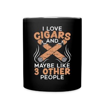 J’aime les cigares et peut-être comme 3 autres personnes - Mug uni - noir - Devant