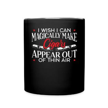 J’aimerais pouvoir faire apparaître comme par magie des cigares - Mug uni - noir - Devant
