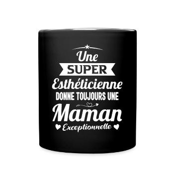 Esthéticienne future maman cadeau annonce mère - Mug uni - noir - Devant