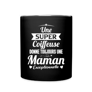 Coiffeuse cadeau drôle maman future coiffure - Mug uni - noir - Devant