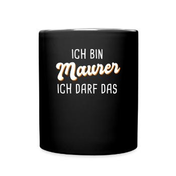 Maurer - Tasse einfarbig - Schwarz - Vorne