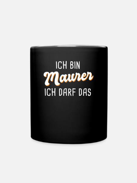 Maurer - Tasse einfarbig - Schwarz